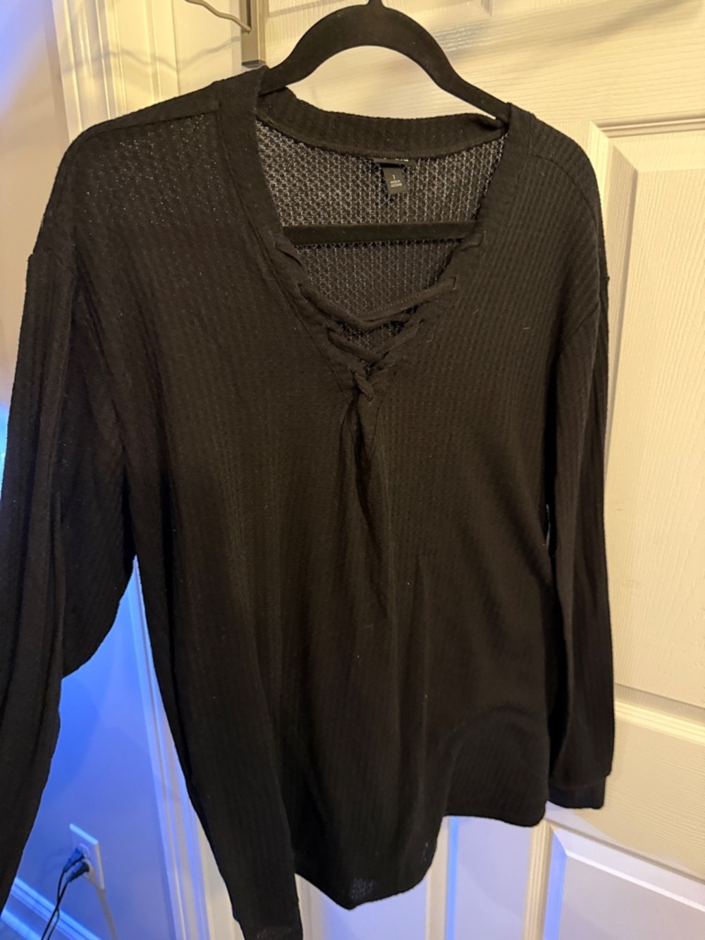 torrid Black Knit Top with Lace Detail